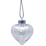 Clear Heart Shaped Plastic Ornaments (23 Pack)