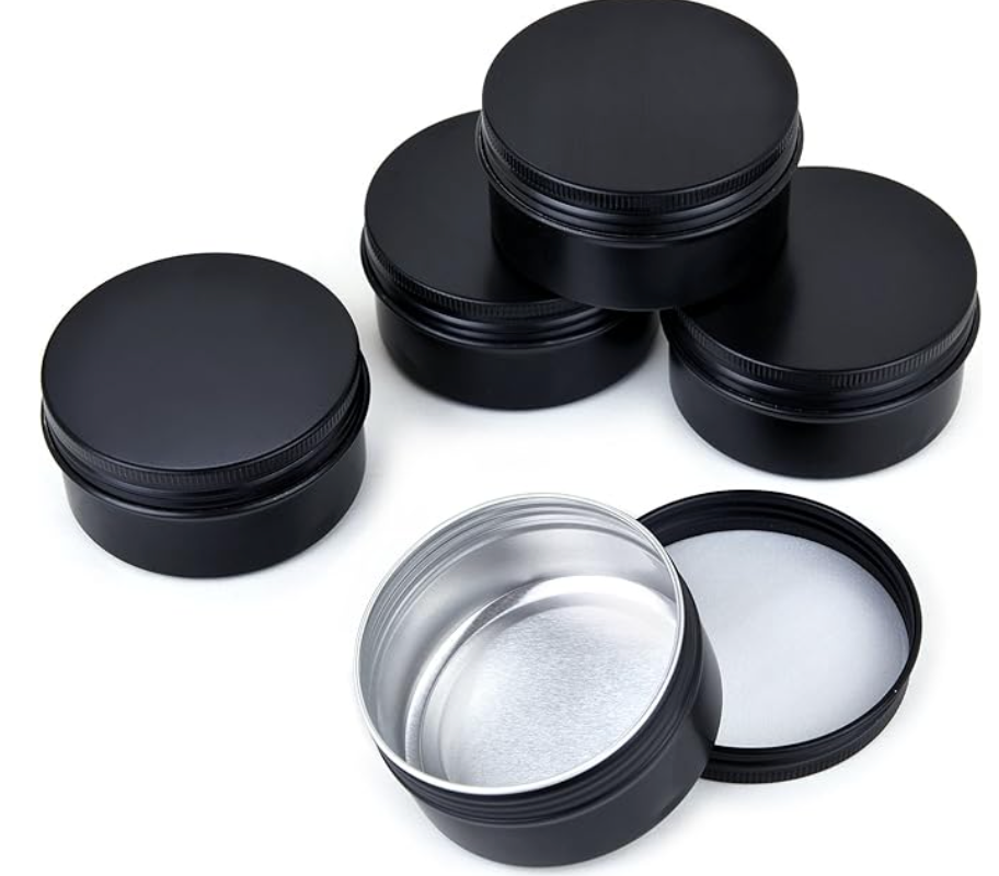 Black Aluminum Tins