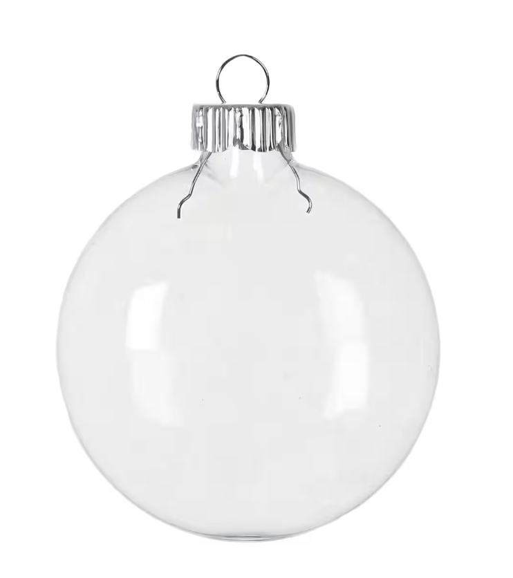 Clear Plastic Ball Ornament (5 Pack)