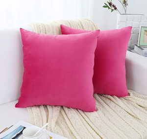 Dark Hot Pink Velvet Pillow Cover 18x 18