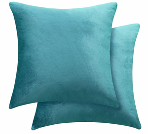 Turquoise Velvet Pillow Cover 18x 18