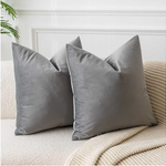 Grey Velvet Pillow Cover 18x 18