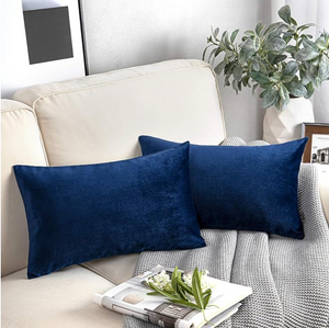 Navy Blue Velvet Pillow Cover 12x 20