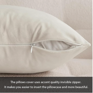 Cream Velvet Pillow Cover 18x 18