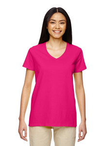 Gildan G500VL Ladies' Heavy Cotton™ 5.3 oz. V-Neck Heliconia T-Shirt