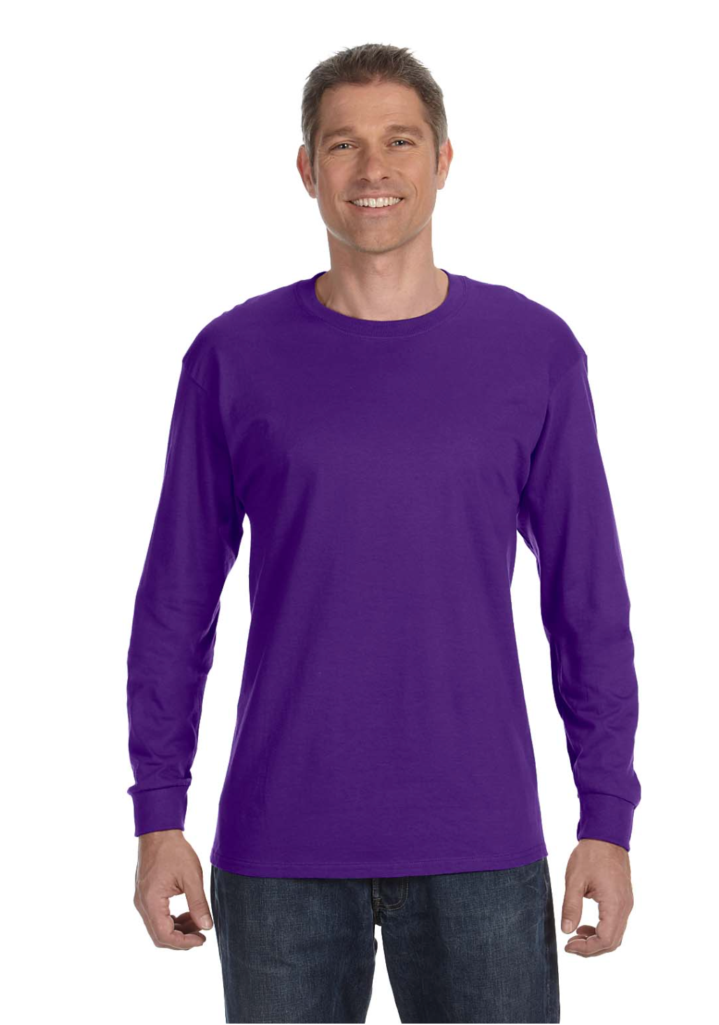 Gildan G540 Adult Heavy Cotton™ Long Sleeve PurpleT-Shirt