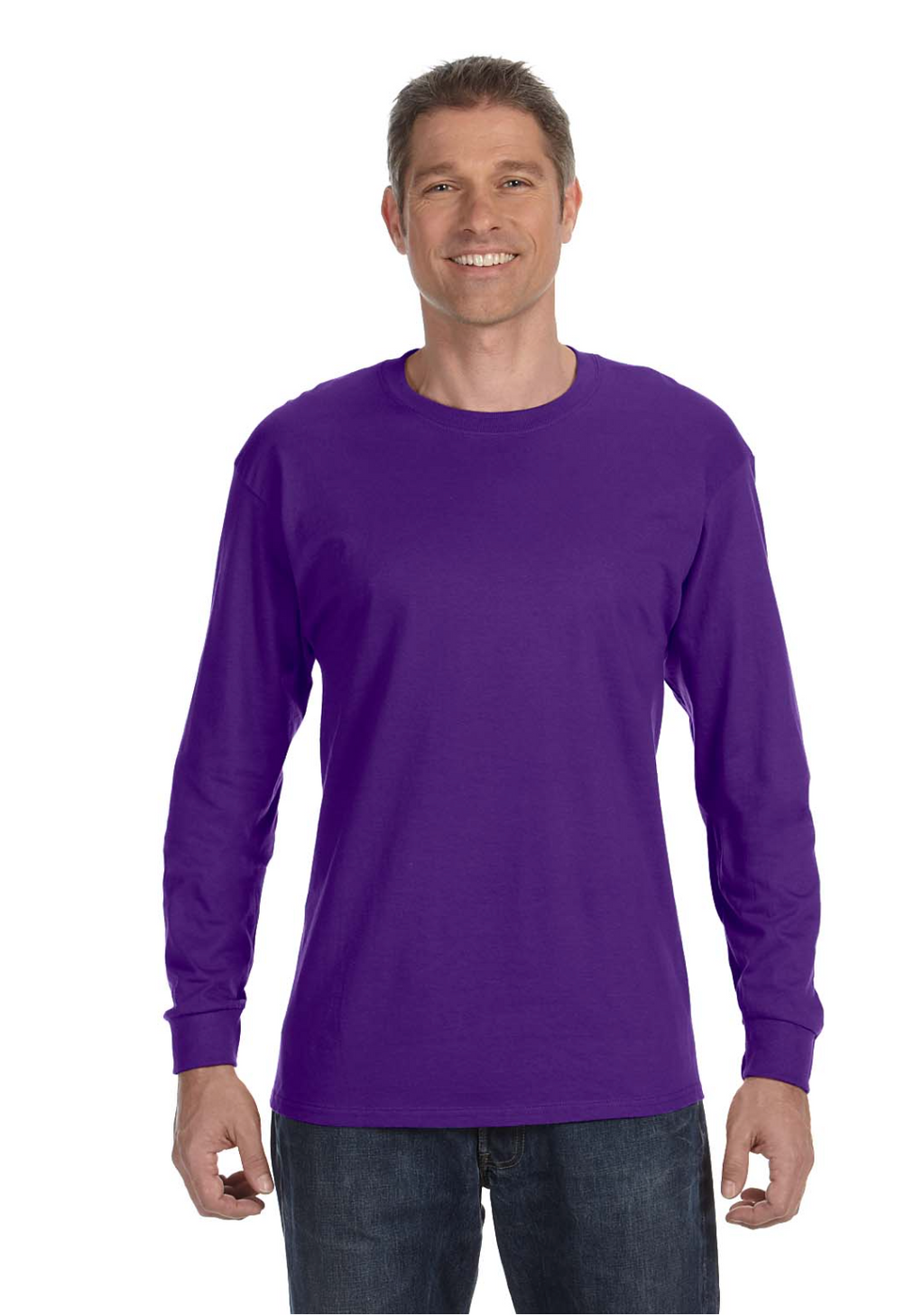 Gildan G540 Adult Heavy Cotton™ Long Sleeve PurpleT-Shirt