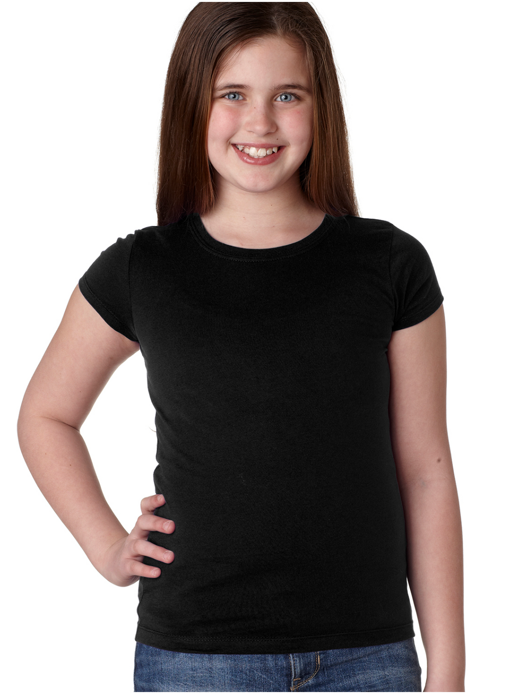 Next Level N3710 Girls' Princess Black T-Shirt